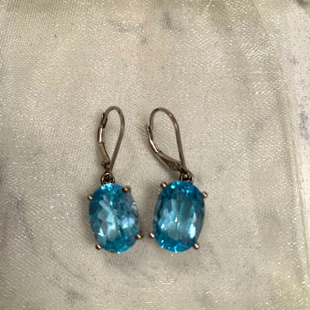 Blue Turquoise silver earrings